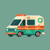 vetor plano ambulância veículo de emergência transporte da cidade ícone do hospital
