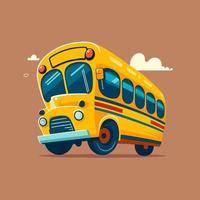 ilustração de logotipo de ícone de vetor de cor plana de ônibus escolar amarelo