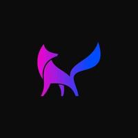 logotipo de silhueta de raposa neon vetor