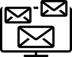 ícone de linha para e-mails vetor