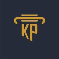 monograma de logotipo inicial kp com imagem vetorial de design de ícone de pilar vetor