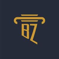 monograma de logotipo inicial bz com imagem vetorial de design de ícone de pilar vetor