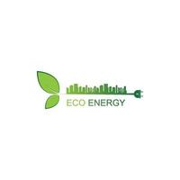 ícone de vetor de modelo de logotipo de energia ecológica