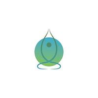 modelo de logotipo de ioga de meditação vetor
