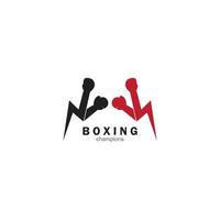 vetor de logotipo de boxe e artes marciais