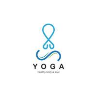 modelo de logotipo de ioga de meditação vetor