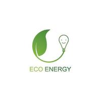 ícone de vetor de modelo de logotipo de energia ecológica