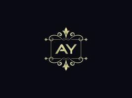 ícone inicial do logotipo ay, design exclusivo do logotipo da carta de luxo ay vetor