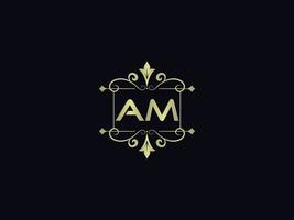 ícone inicial do logotipo am, design exclusivo do logotipo da carta de luxo am vetor