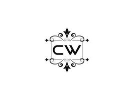 imagem criativa do logotipo cw, design de letras de luxo monograma cw vetor