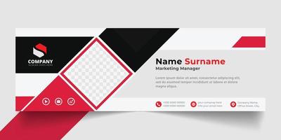 design de modelo moderno de assinatura de e-mail corporativo. emailers banner de mídia social da web pessoal minimalista de negócios pessoais. vetor