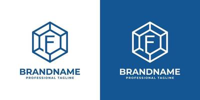 logotipo de diamante hexagonal inicial f, adequado para qualquer negócio com inicial f. vetor