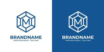 logotipo de diamante hexagonal m inicial, adequado para qualquer negócio com inicial m. vetor