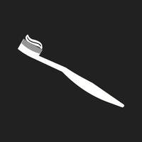 lindo ícone de glifo vetorial de escova de dentes vetor