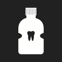 belo ícone de glifo vetorial de dentes vetor