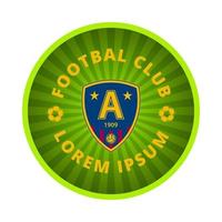 emblema do clube de futebol em um círculo. ícone verde sobre um fundo branco. vetor