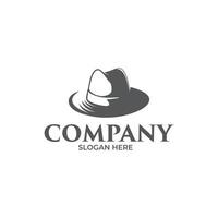 logotipo do chapéu preto. modelo de design de logotipo de moda vetor