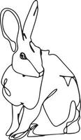 ilustração vetorial de arte de linha de coelho vetor