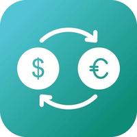 ícone de vetor de dólar para euro