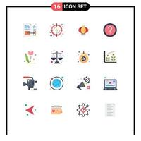 conjunto de 16 pacotes comerciais de cores planas para informações, ajuda, valor faq, pacote editável chinês de elementos de design de vetores criativos