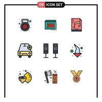 9 ícones criativos, sinais modernos e símbolos de mais elementos de design vetorial editável de amostra de planejamento de computador vetor