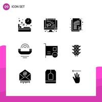 conjunto de 9 sinais de símbolos de ícones de interface do usuário modernos para elementos de design de vetores editáveis de dispositivo de produtividade bancária de suporte de cartão