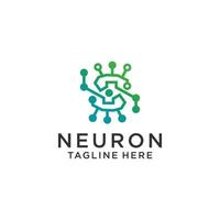 modelo de design de ícone de logotipo de inspiração de design neuro simples vetor plano