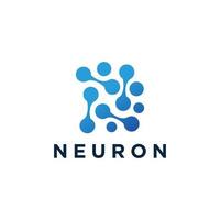 modelo de design de ícone de logotipo de inspiração de design neuro simples vetor plano