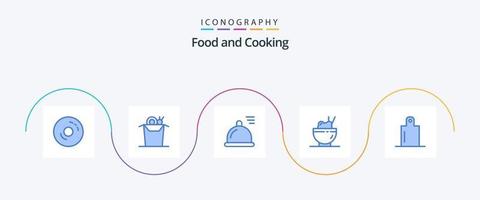 pacote de ícones de comida azul 5 incluindo . preparação. Comida. Comida. Comida vetor