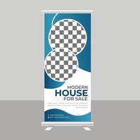 modelo de suporte de brochura de banner de venda de casa de sonho de luxo para agência imobiliária vetor