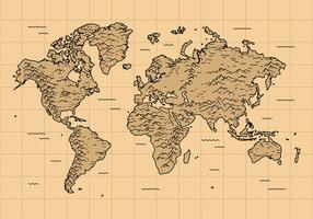 Mapa global de vetores grátis vintage