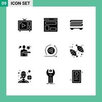 9 ícones criativos sinais e símbolos modernos de modelagem de elementos de design de vetores editáveis de bem-estar de doenças de verificação de saúde