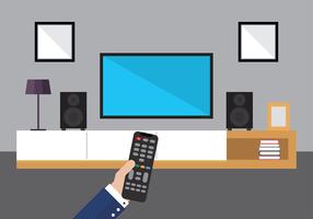 Mão com TV Remote Free Vector