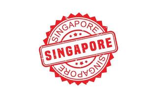 borracha de carimbo de singapura com estilo grunge em fundo branco vetor