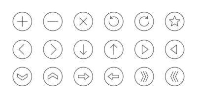 ícones de seta. flechas finas. sinais modernos de ponteiro de vetor plano simples. ilustração vetorial