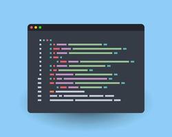 projeto de ilustração vetorial de editor de código de programação vetor