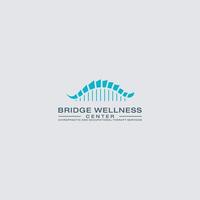 inspiração de design de logotipo de centro de bem-estar de ponte azul vetor