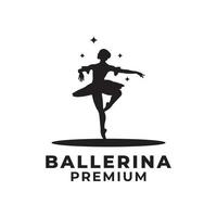 design de logotipo de vetor de bailarina feminina