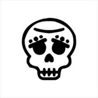 vetor de caveira mexicana com padrão. Esboço de design de tatuagem de caveira de estilo de tatuagem da velha escola. ilustração preto e branco. ilustração de caveira mexicana