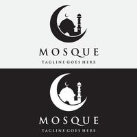 modelo de logotipo de mesquita de luxo exclusivo, moderno e criativo com monogram.logo para empresa islâmica, ramadã. vetor