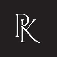 modelo de logotipo de carta rk, kr, k, r de luxo com monograma elegante e exclusivo. logotipo para cartão de visita, negócios, marca, empresa. vetor