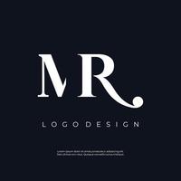 logotipo luxuoso da letra mr, rm, m, r com um monograma elegante, moderno e exclusivo. logotipo para cartão de visita, negócios, marca, empresa. vetor