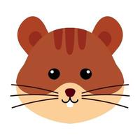 animal de estimação de cabeça de esquilo fofo e personagem de animal roedor em ilustração vetorial de desenho animado vetor