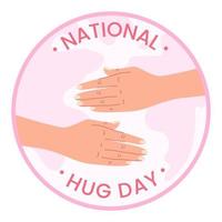 fundo nacional do dia do abraço. ilustração vetorial plana vetor