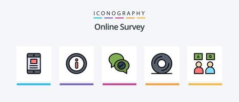 linha de pesquisa on-line cheia de 5 ícones, incluindo . correspondência . negócios .. design de ícones criativos vetor