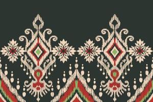 ikat floral paisley bordado em verde background.geometric étnica oriental padrão tradicional. asteca estilo abstrato vector illustration.design para textura, tecido, roupas, embrulho, decoração, sarongue.