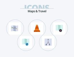 mapas e design de ícones do pacote de ícones planos de viagem 5. . cone. . trancar vetor