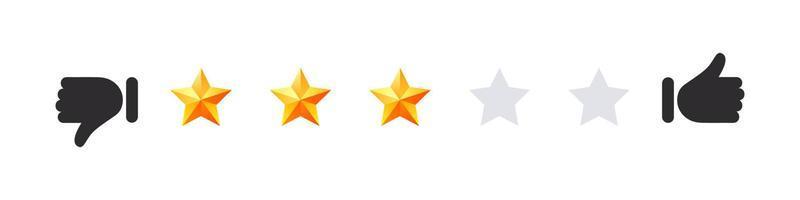 ícones de estrelas. nível de satisfação do cliente. sinal de feedback do cliente. ícones vetoriais vetor