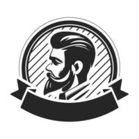 logotipo retratando um homem elegante. pode se tornar um elemento de design simples, mas poderoso, para uma barbearia ou salão. vetor