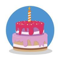 estilo simples de vetor de bolo de aniversário